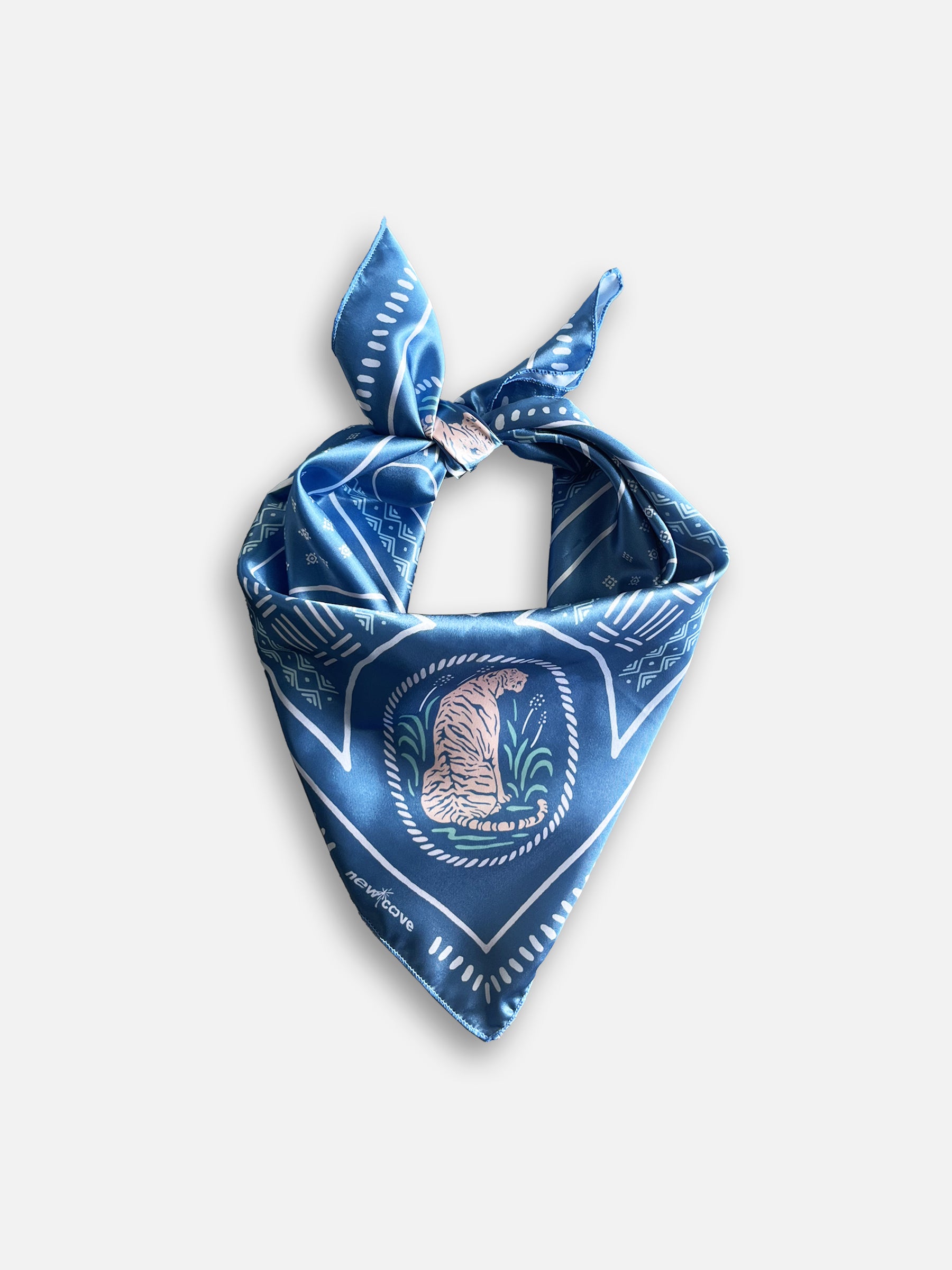 New Cove Silk Tiger Bandana – Designer Silk Scarf