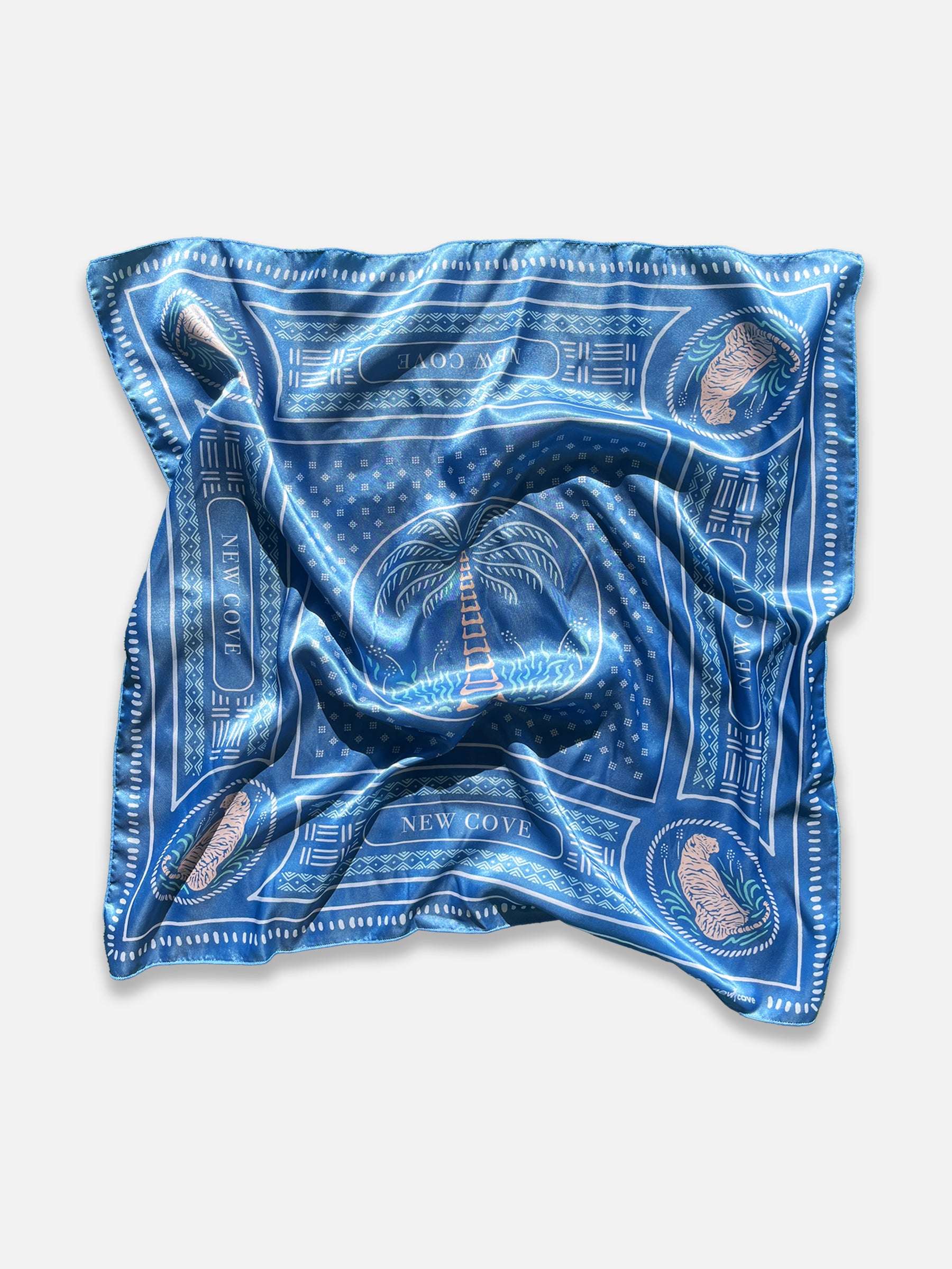 New Cove Silk Tiger Bandana – Designer Silk Scarf