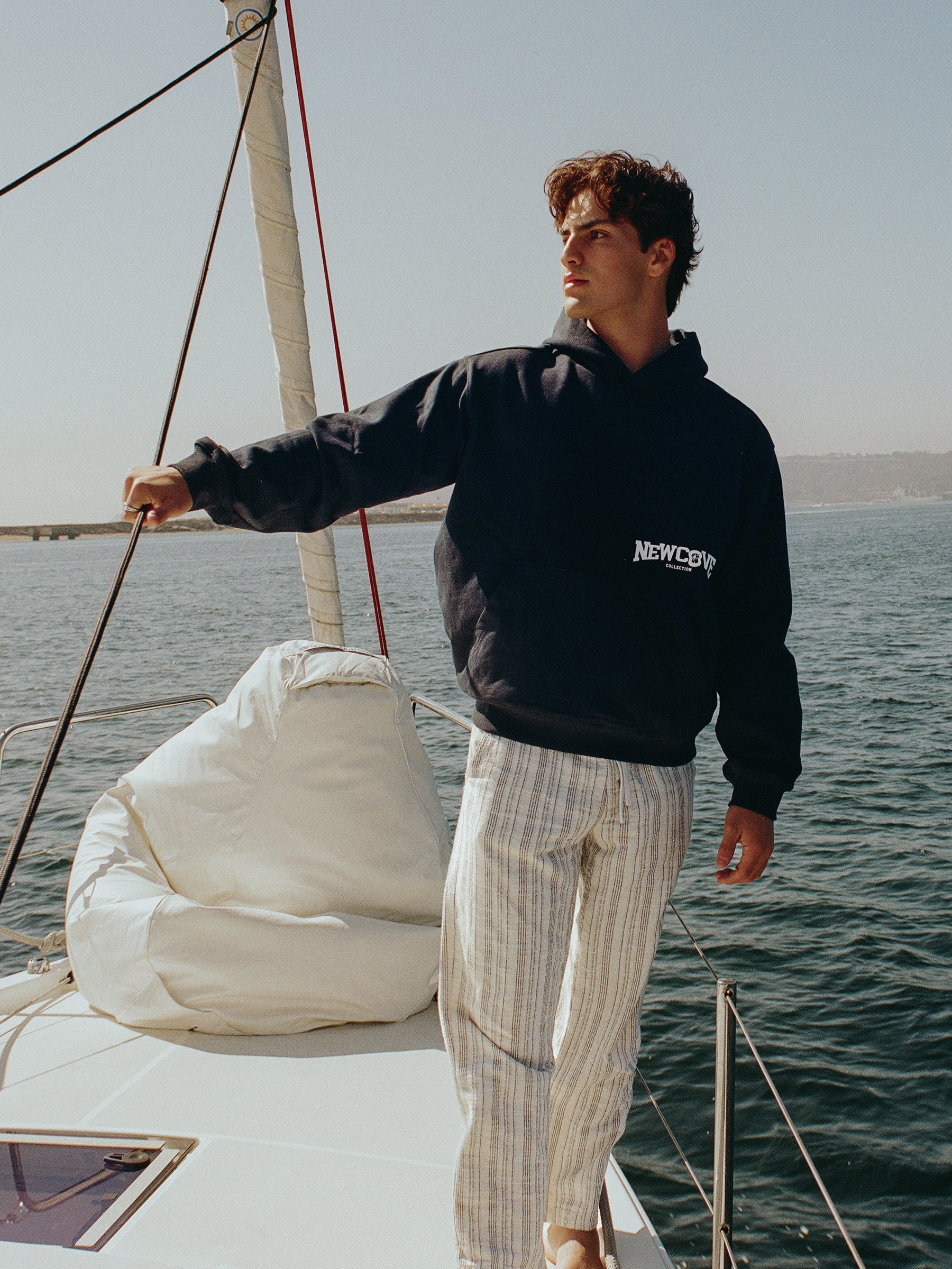 Resort Navy Hoodie – Luxury Resort Wear by New Cove