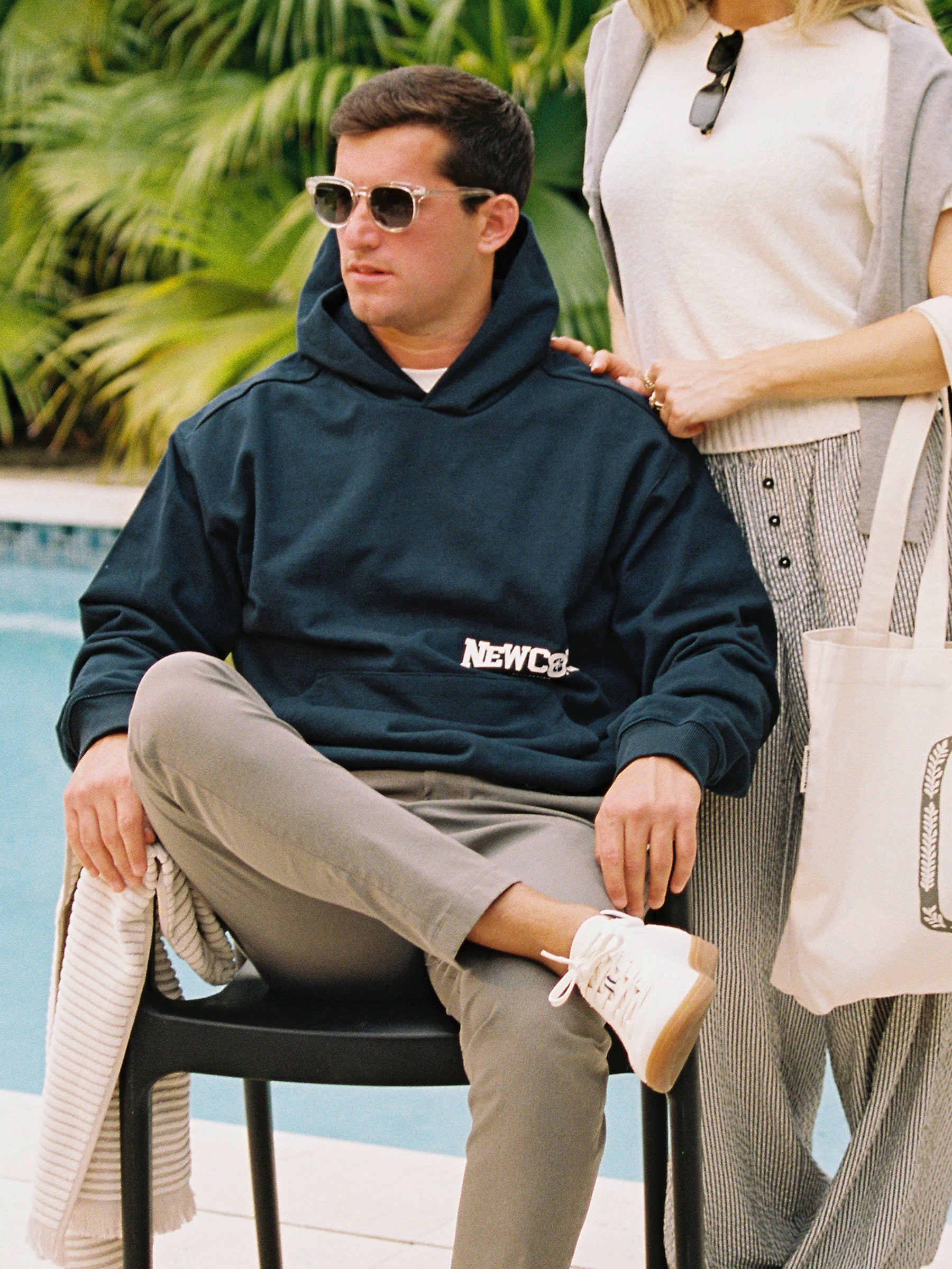 Resort Navy Hoodie – Luxury Resort Wear by New Cove